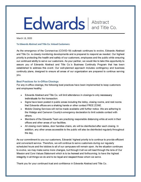 Read more about the article 2020 Edwards Business Continuity Program – COVID-19