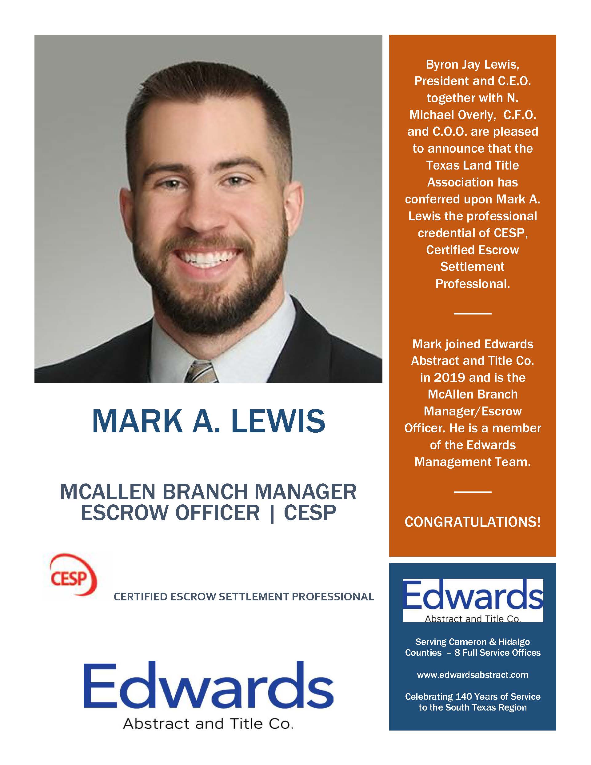 Read more about the article Mark Lewis – Certified Escrow Settlement Professional