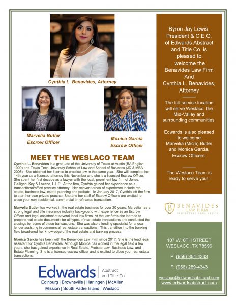 Read more about the article Edwards welcomes Weslaco Team!