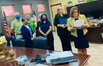 Commissioner Ellie Torres and Staff Honors Edwards 140th