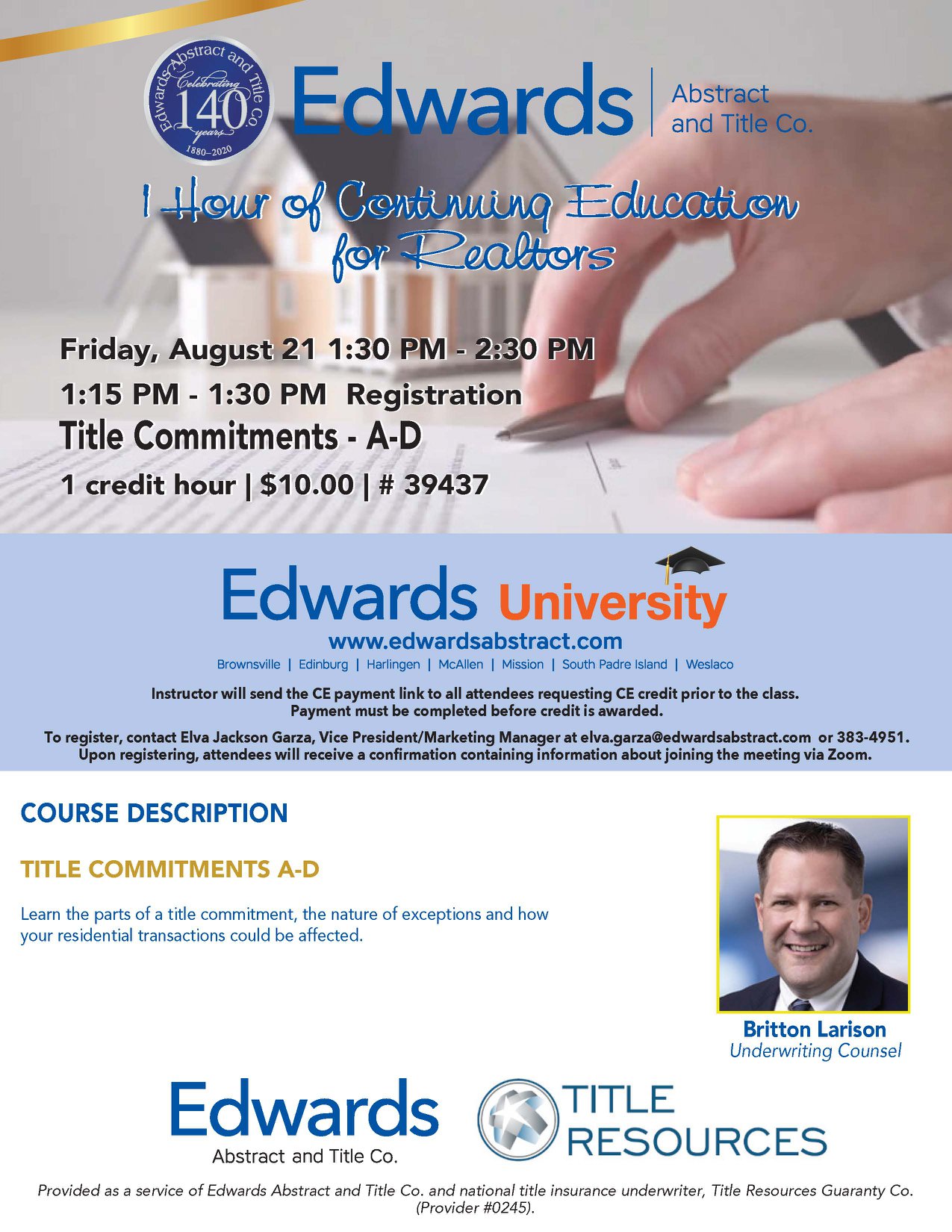 Read more about the article 1 Hour CE Credit – Title Commitments A-D