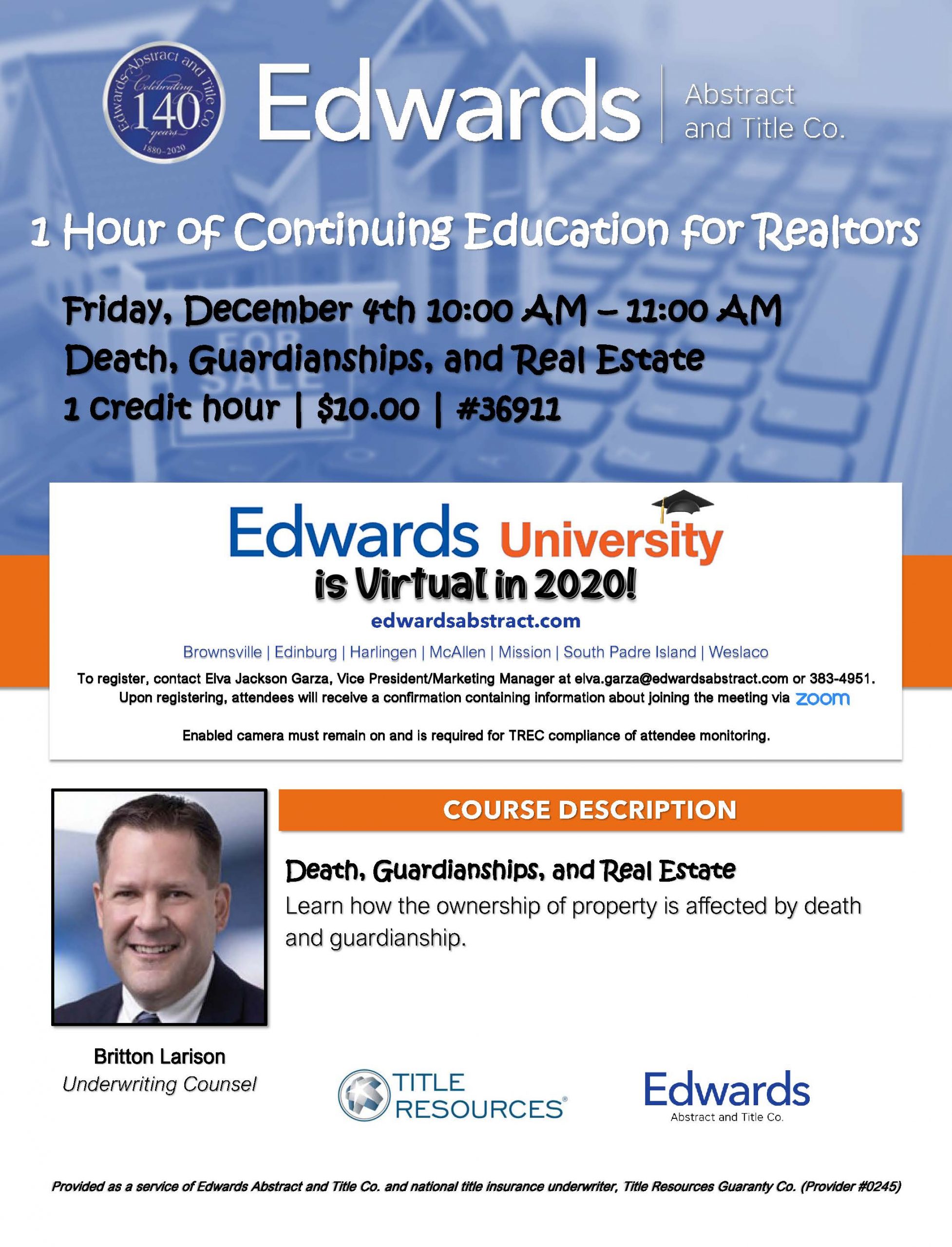 Read more about the article TWO chances to EARN CE with Edwards in December!