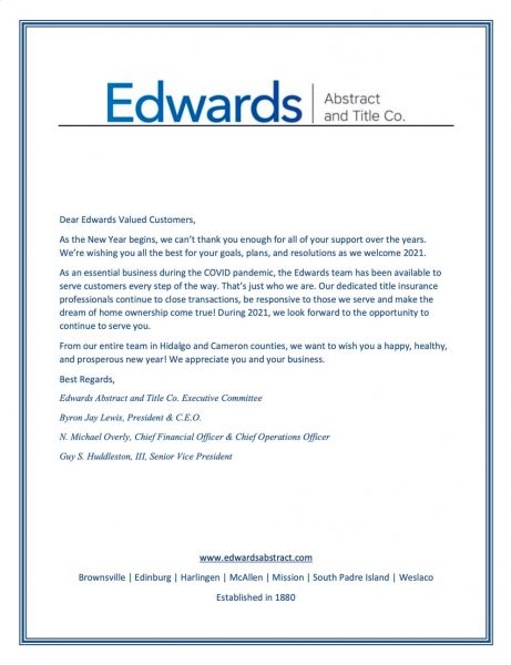 Read more about the article To Edwards Valued Customers