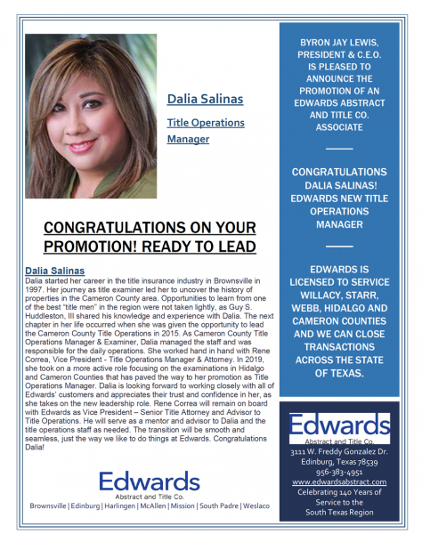 Read more about the article Congratulations Dalia, Title Operations Manager!