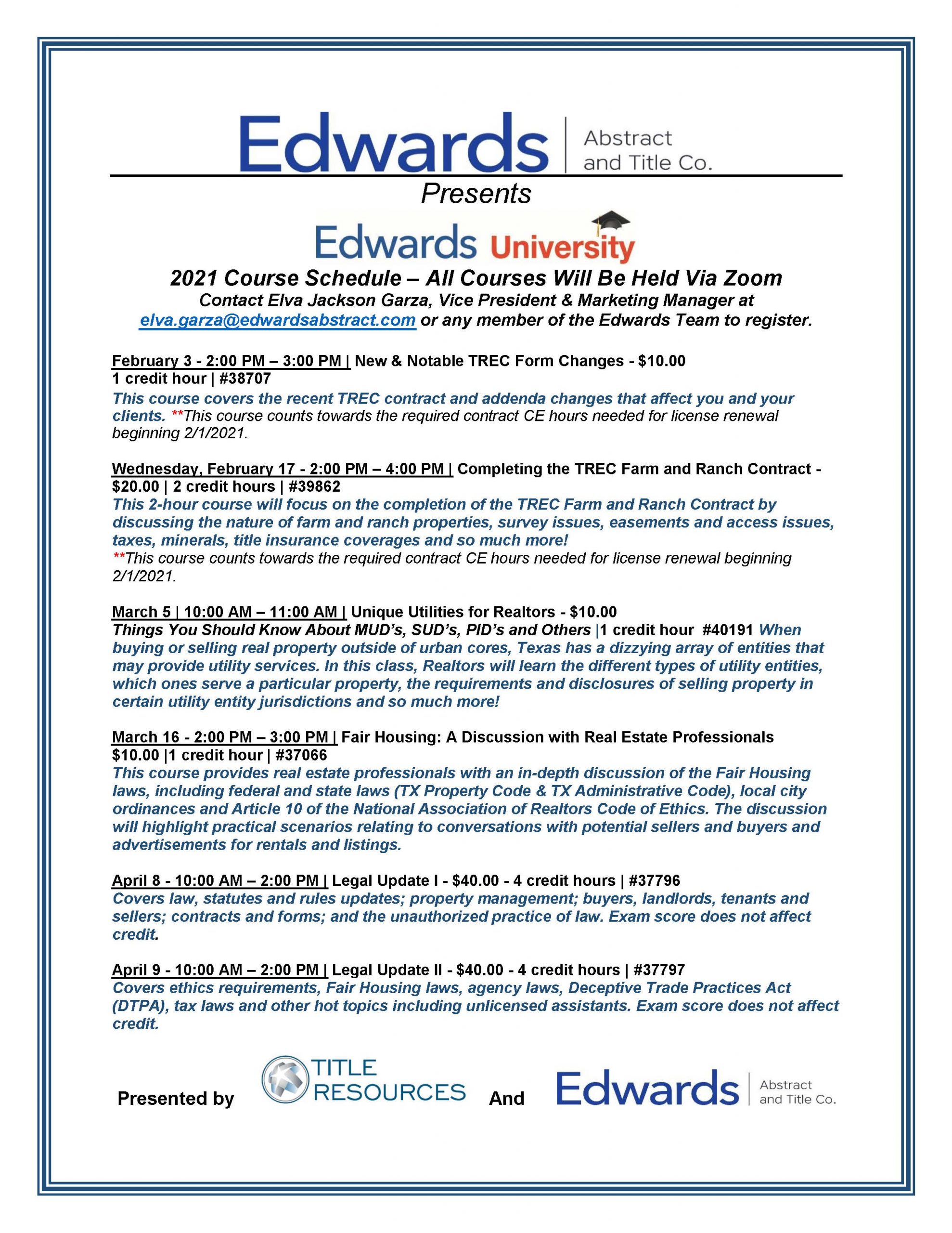 Read more about the article Edwards University Offers 13 Hours of Continuing Education
